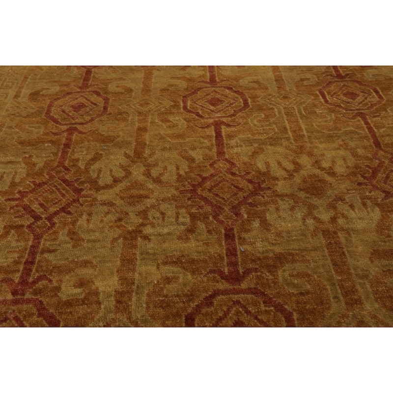 Tibetan Transitional 4x5'11'' Hand Knotted Wool Gold Rug - 4' x 5' 11''