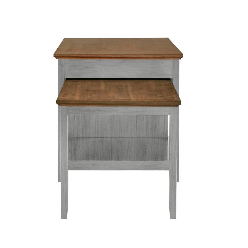 Eleanor Two-Tone Antique Finish Extendable Kitchen Island with 3 Drawers by iNSPIRE Q Classic