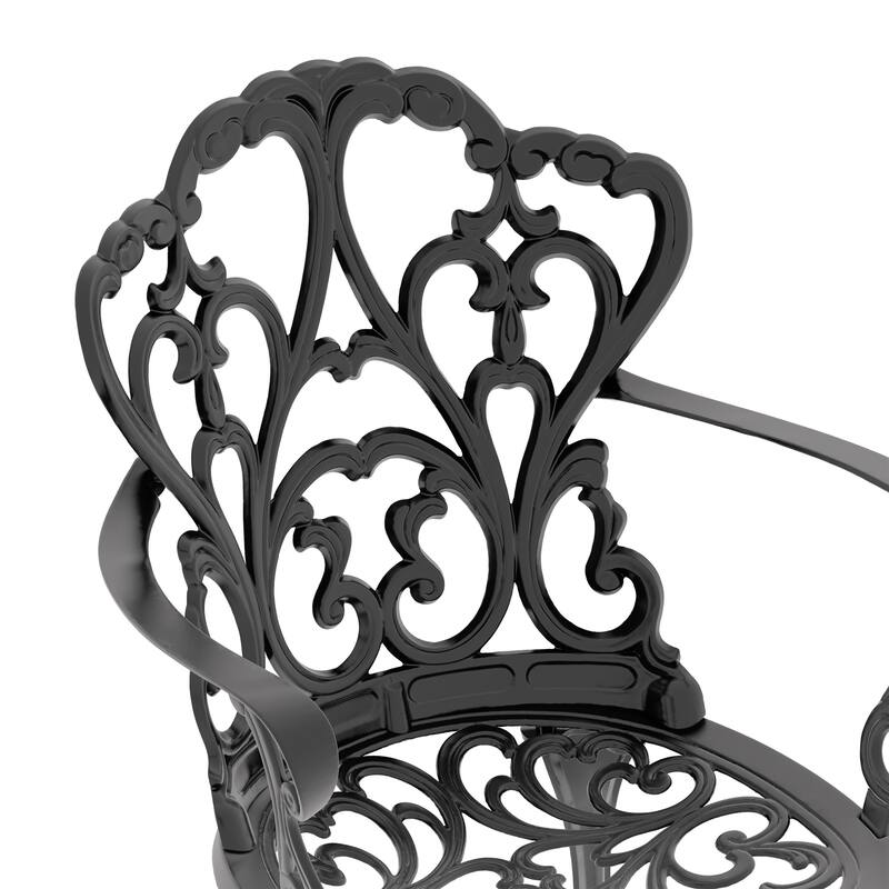 Elegant Cast Aluminum Patio Dining Chair Set with Cushions