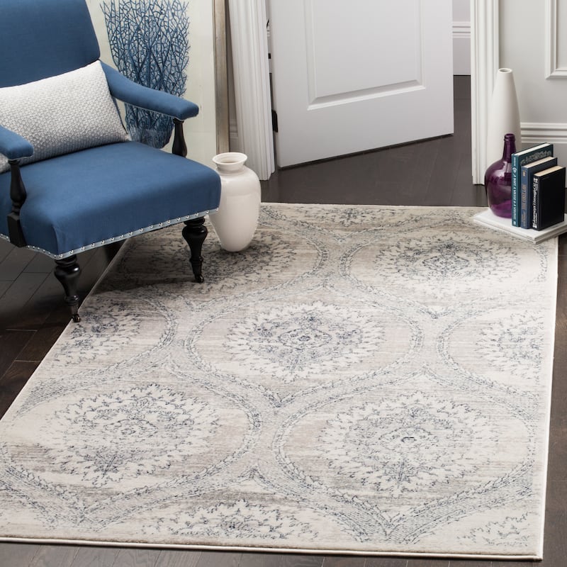 SAFAVIEH Carnegie Neaga Modern Distressed Oriental Rug - 8' x 10' - Light Grey/Cream