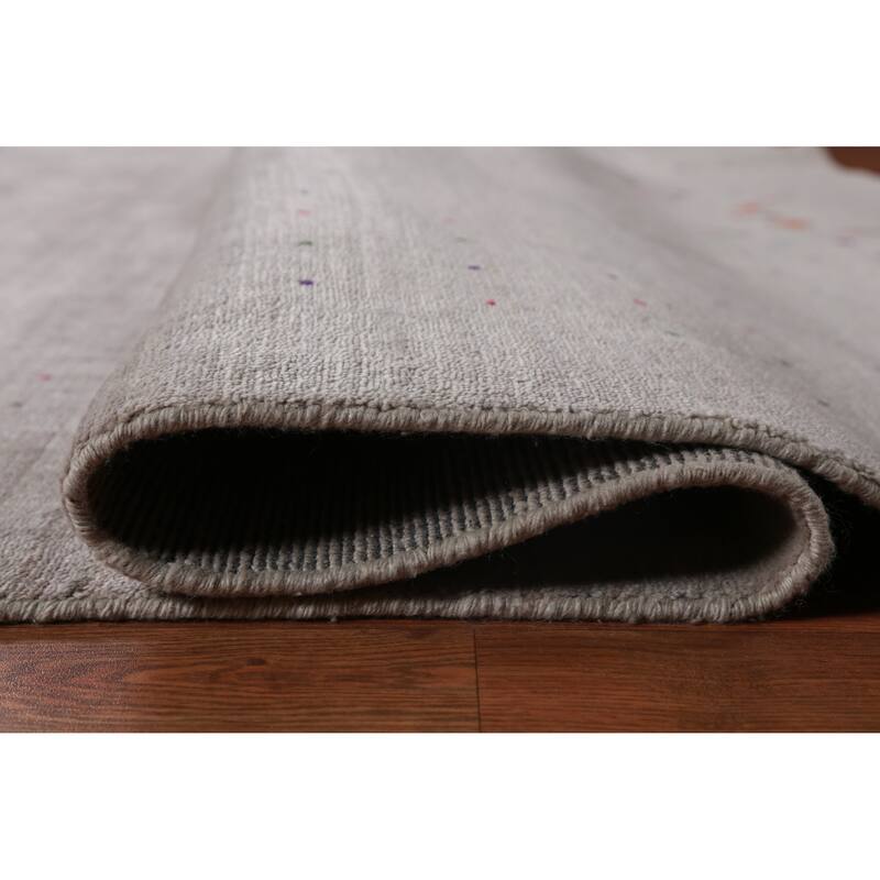 Gabbeh Indian Area Rug Handmade Beige Wool Carpet - 9'0" x 11'5"