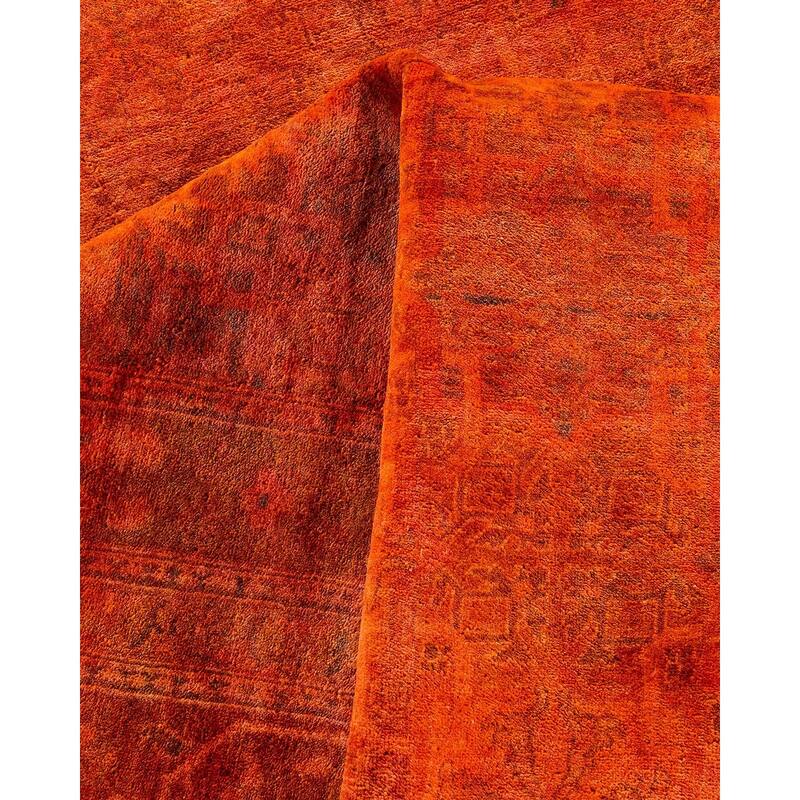 Overdyed, One-of-a-Kind Hand-Knotted Area Rug - Orange - 11' 10" x 16' 10"