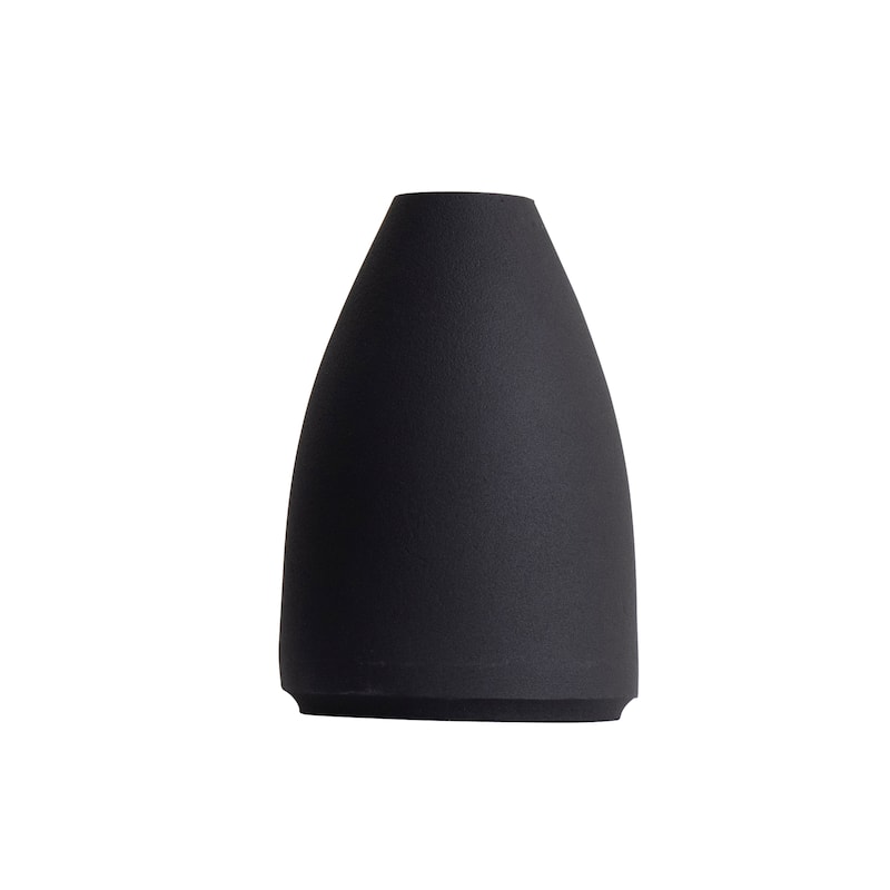 8" Cone Stone Vase Black Matte