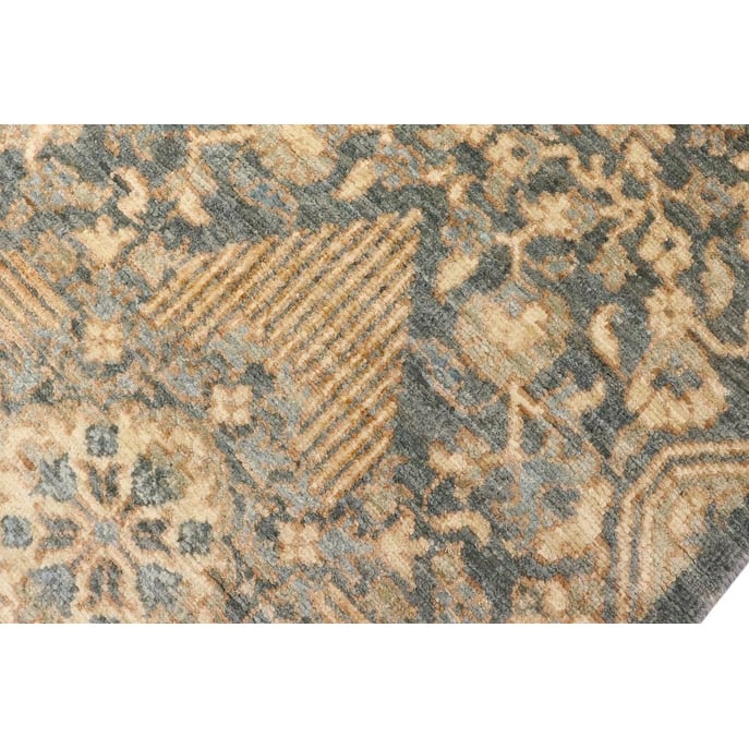 Shabby Chic Ziegler Brenden Gray Blue Hand-Knotted Wool Rug - 5'10'' x 9'1''