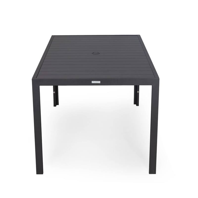7-Piece Outdoor Dining Set in Black Aluminum Chelsea Series by LeisureMod