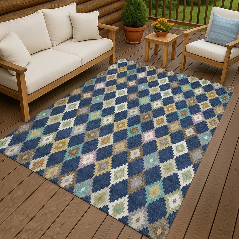 Machine Washable Indoor/ Outdoor Global Ahmet Chantille Rug