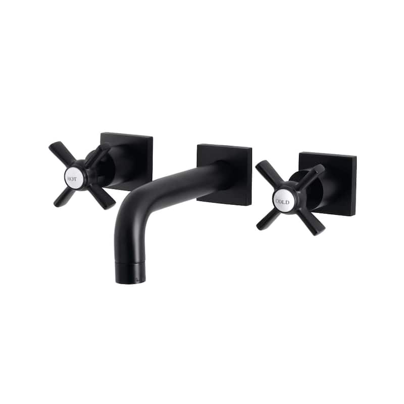 Kingston Brass Millennium 1.2 GPM Wall Mounted Widespread Bathroom - Matte Black