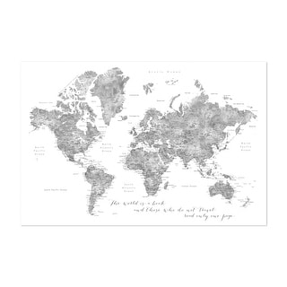 The World is a Book Detailed World Map Maps Coastal Art Print/Poster ...