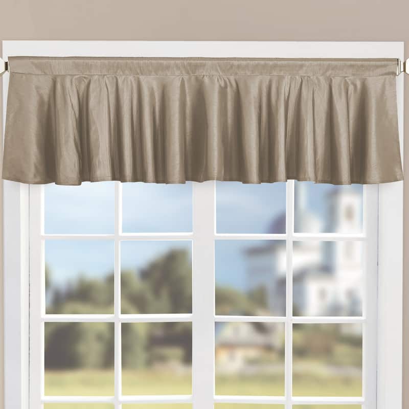 Home Soft Things Solid Faux Silk 1 Piece Valance Set,60" x 19" - 60" x 19"