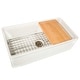 preview thumbnail 4 of 11, Highpoint Collection 36-inch Workstation Fireclay Apron Sink with Accessories - 36" x 19" x 10"