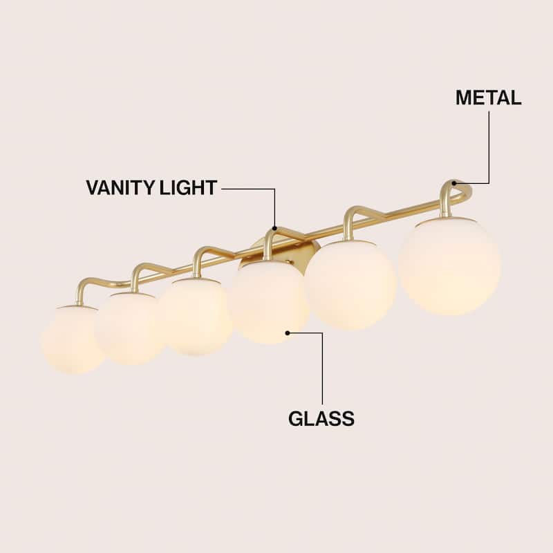 Globe Metal/Frosted Glass Modern LED Vanity, by JONATHAN Y