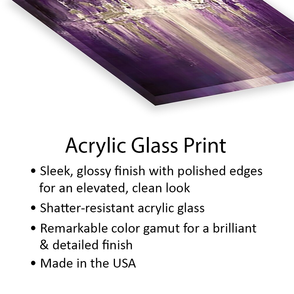 Purple Rain Print On Acrylic Glass by Osnat Tzadok - Bed