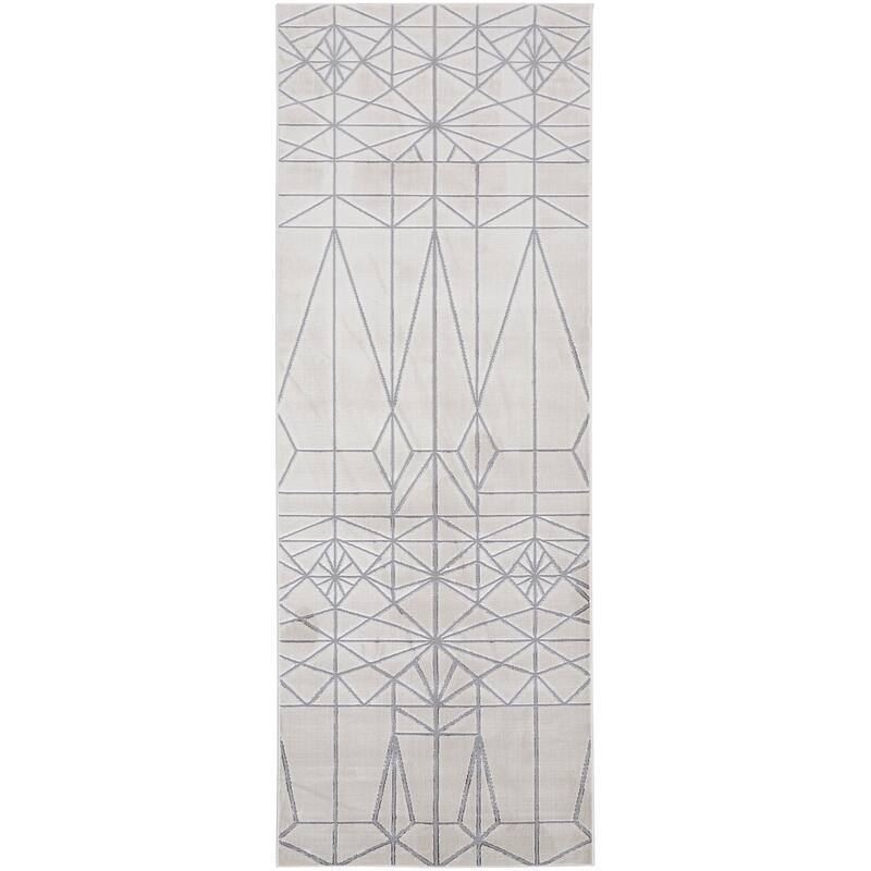 Geometric Architectural Transition Contemporary Rug