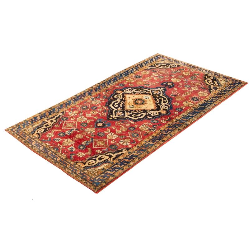 ECARPETGALLERY Hand-knotted Andelz Red Wool Rug - 4'3 x 8'2