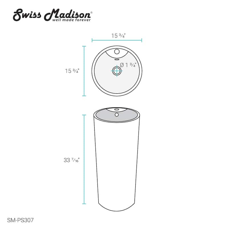 Monaco Circular Basin Pedestal sink