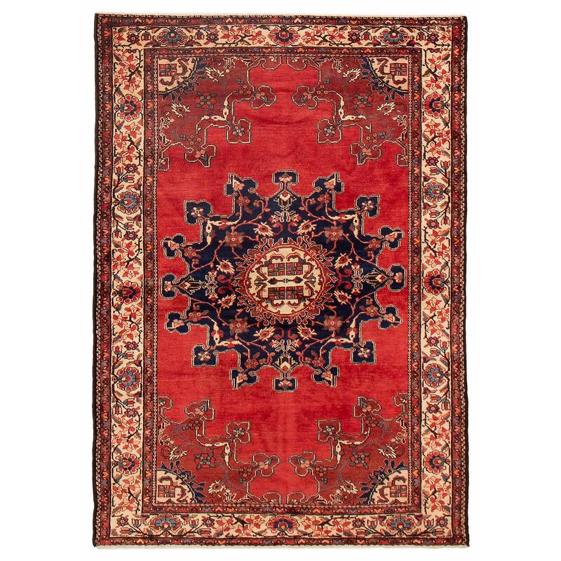 ECARPETGALLERY Hand-knotted Anadol Red Wool Rug - 4'6 x 6'5 - Red - 4'6 x 6'5