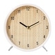 preview thumbnail 15 of 18, Light Brown Wood Woven Clock Chevron Patterned or White Frame with Silver Legs