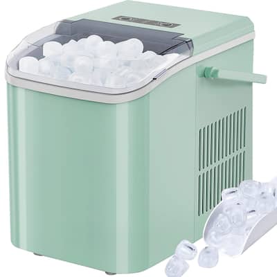 Countertop Ice Maker with Handle, Ice in 6Mins, 26 Lbs/24H, 2 Sizes Bullet, Portable Ice Maker Machine with Self-Cleaning