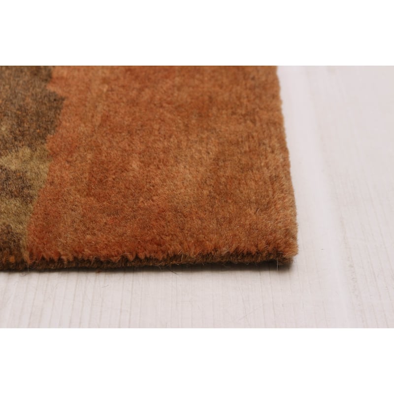 ECARPETGALLERY Hand-knotted Opulence Brown Silk, Wool Rug - 6'5 x 5'1