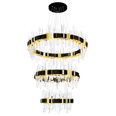 Aya LED Integrated Pearl Black Chandelier