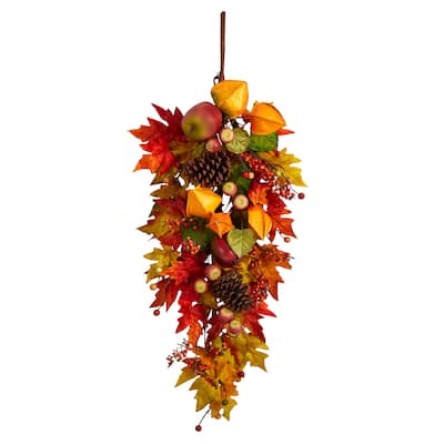 35" Autumn Maple Leaf and Berries Fall Teardrop - 35