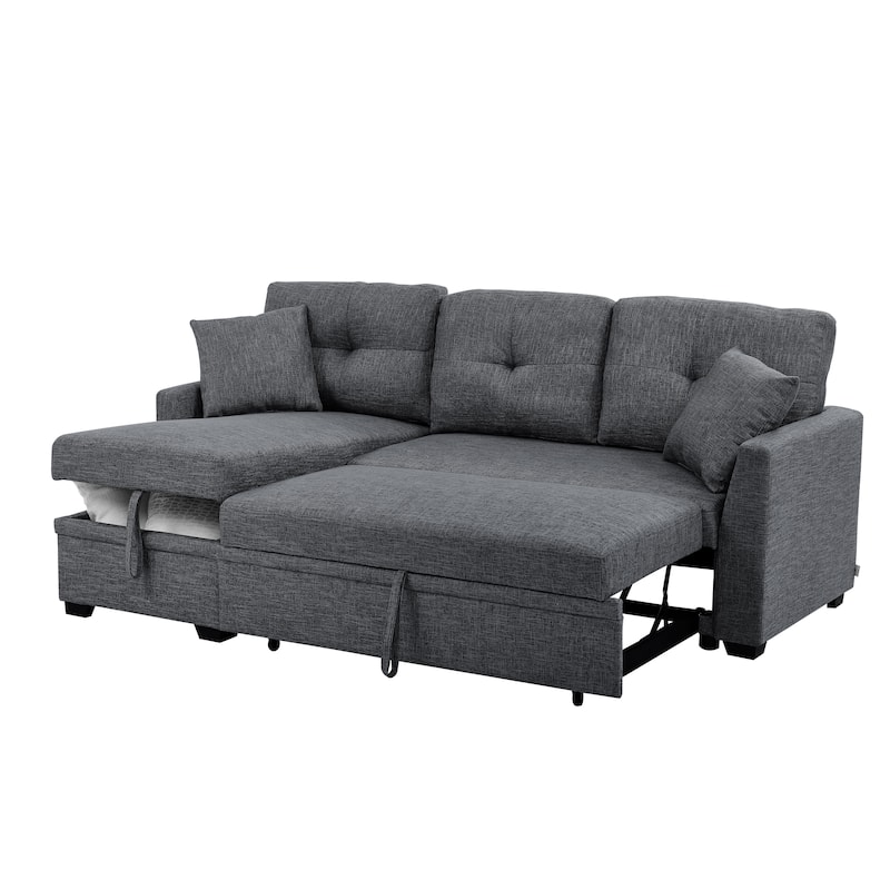 Modular Storage Sleeper Sofa - 54" D x 83" W x 35" H - Gray