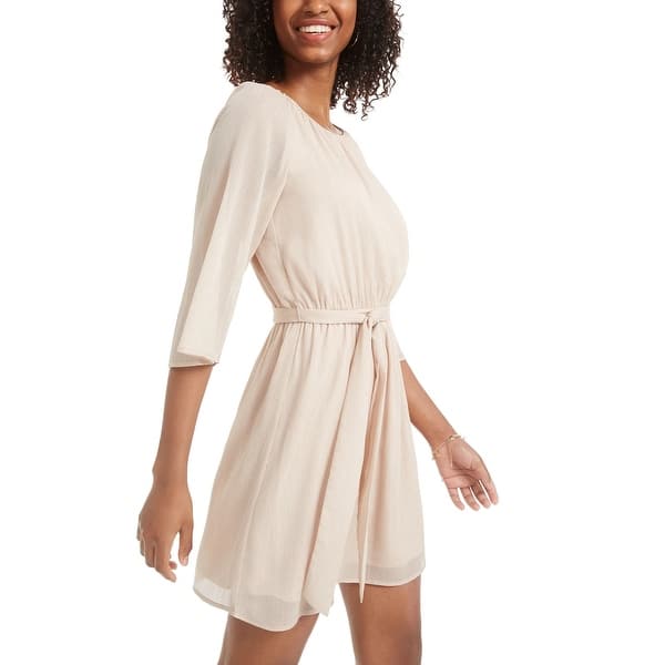 3 4 sleeve fit & flare dress Teri Jon 3/4 Sleeve Lace Fit And Flare Dress with Bow