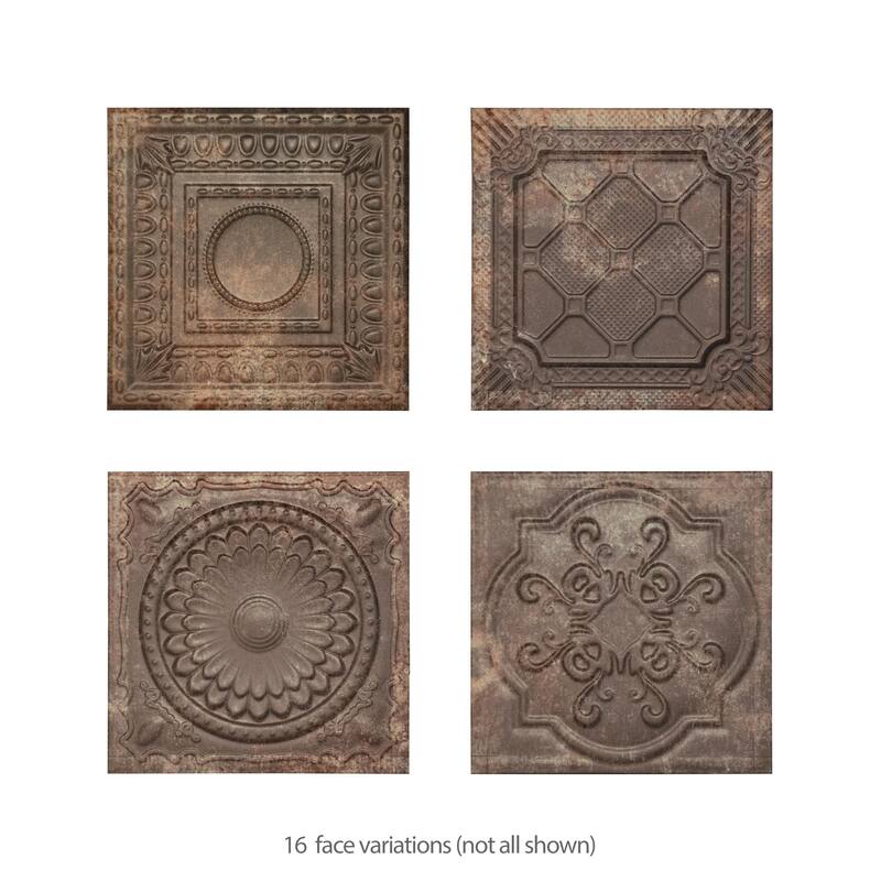 Merola Tile Ritz Ossidato Nero 7-7/8" x 7-7/8" Ceramic Wall Tile