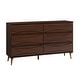 preview thumbnail 9 of 18, Walker Edison Mid-Century 6-Drawer Solid Wood Dresser