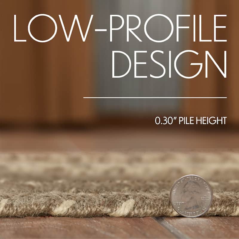 Cobblestone Jute Rug/Runner Rect w/ Pad 22x72 - 2' x 6' Runner