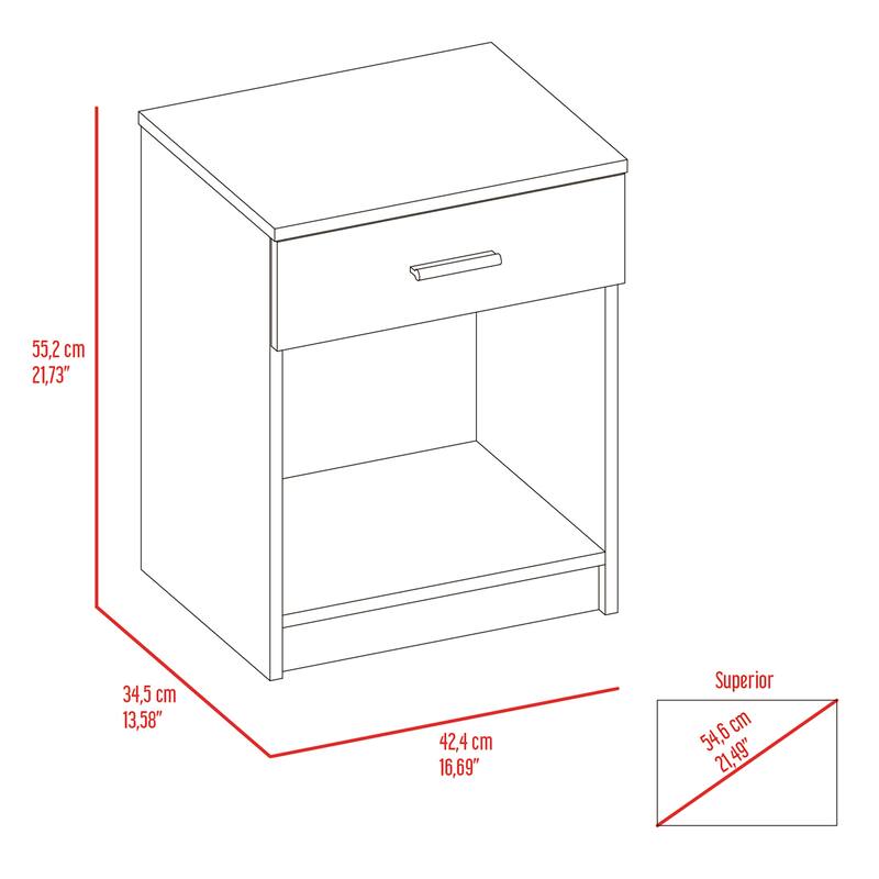 Merimac 1-Drawer 1-Shelf Nightstand