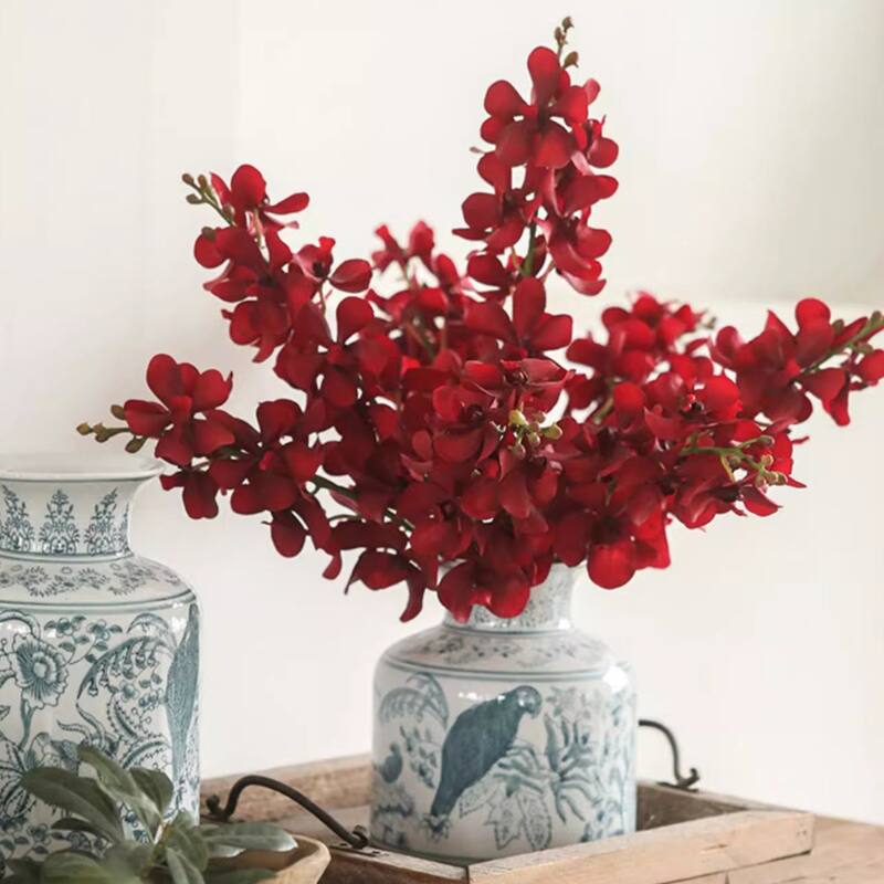 RusticReach Single Red Orchid Stem 14.5" Tall