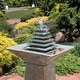 preview thumbnail 8 of 7, Layered Slate Pyramid Outdoor Water Fountain 40" Lawn Feature w/ LED