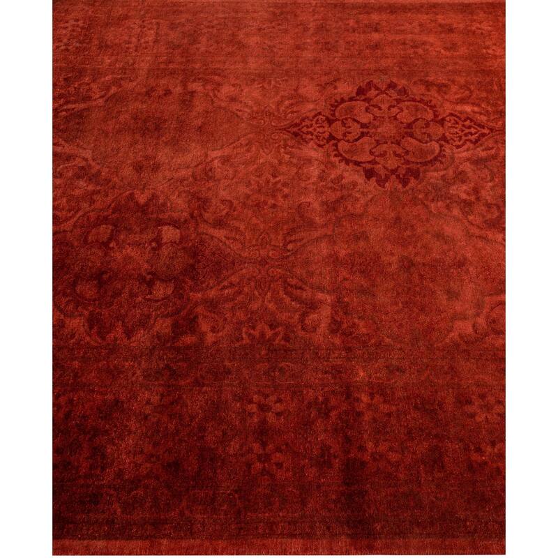 Overdyed One-of-a-Kind Hand-Knotted Area Rug - Orange - 5' 3" x 6' 5"