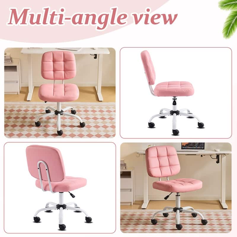 22.1 Inch Upholstered PU Lattice Swivel Office Chair