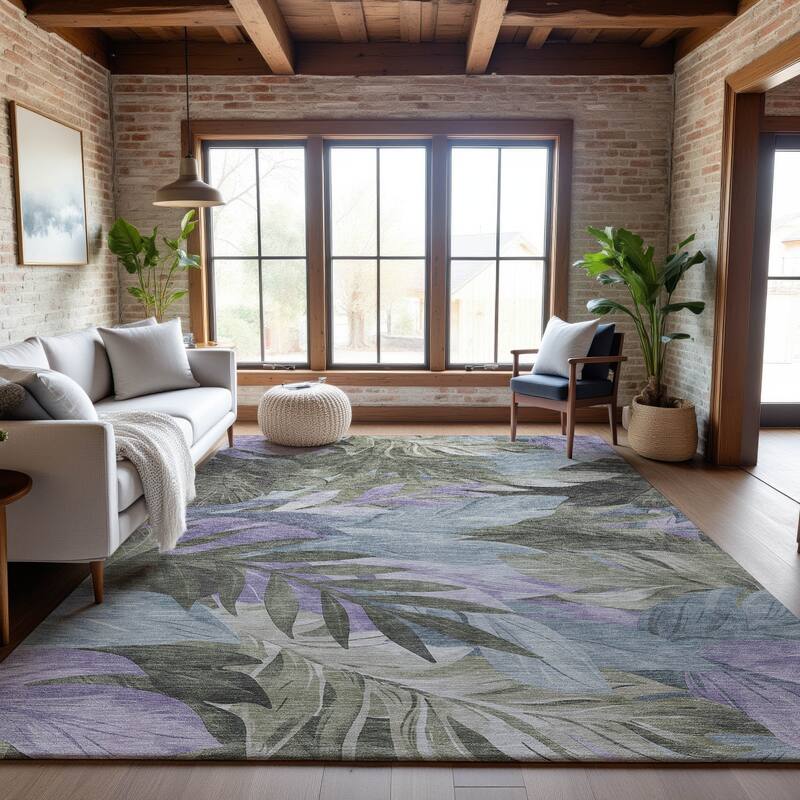 Premium Washable Super Soft Tropical Floral Mayfield Rug