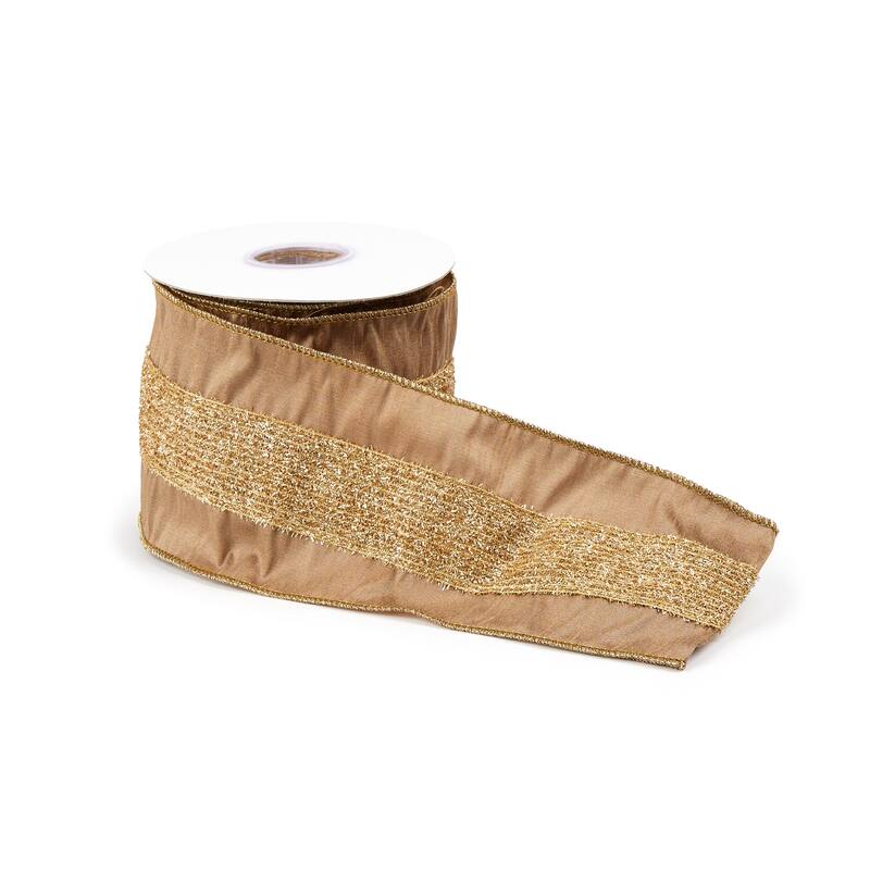Gold Shimmer Wired Ribbon (Set of 2)