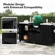 preview thumbnail 13 of 18, 66.5" Outdoor Kitchen Island for Big Green Egg Grills, Solid Wood Grill Cart with Stainless Steel Top