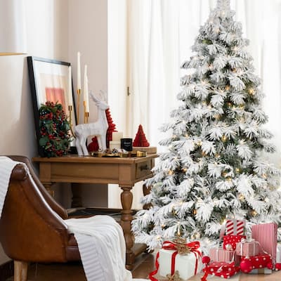 5/6/7/8 FT PVC Automatic Flocked Christmas Tree