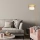 preview thumbnail 5 of 8, Celia River of Goods Painted Gold Metal 62.25-Inch Floor Lamp with Painted Gold Metal and White Fabric Drum Shade