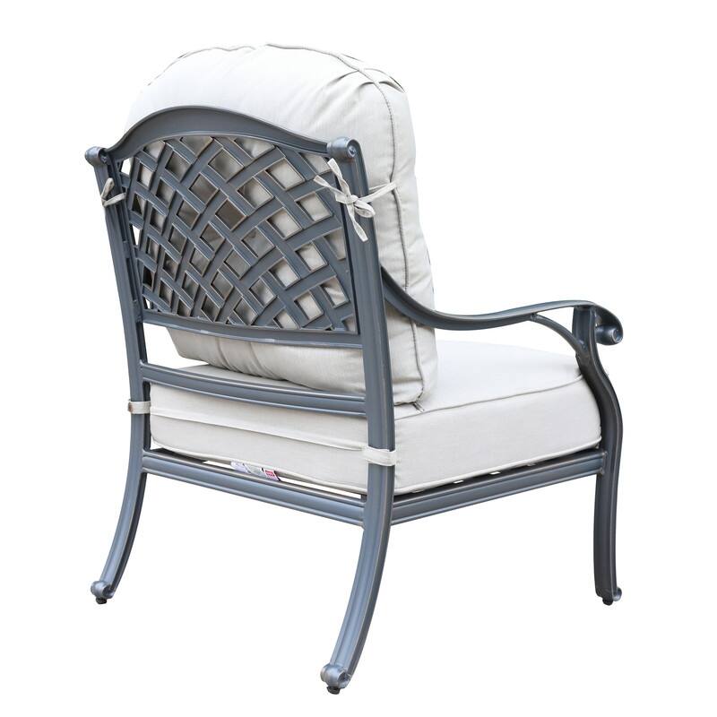 Ventura Cast Aluminum Club Chair with Cushion (Set of 2)