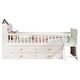 preview thumbnail 10 of 11, Twin Bed Frame with 4 Storage Drawers, Guardrail, Headboard, Ladder, and No Box Spring Needed, White