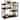 Kitchen Baker's Rack with Microwave Stand, 35.4 Inch, 4 Shelves, Wire Basket, 6 S-Hooks, Rustic Brown and Blac - 36