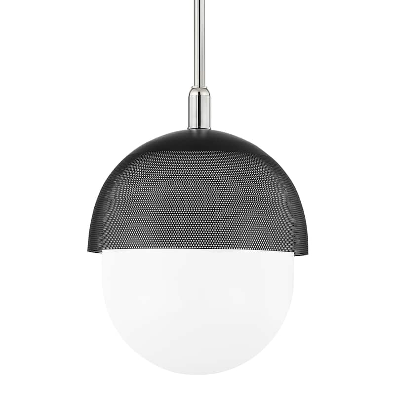 Hudson Valley Nyack 1-Light Large Pendant - N/A - Nickel/Black