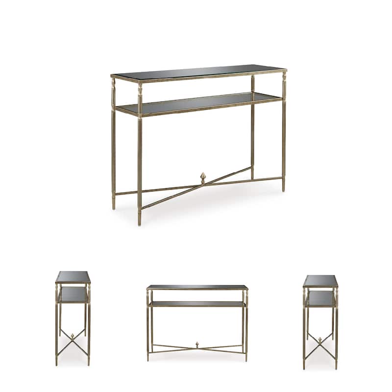 Signature Design by Ashley Cloverty Aged Gold Sofa Table - 45" W x 14" D x 33" H