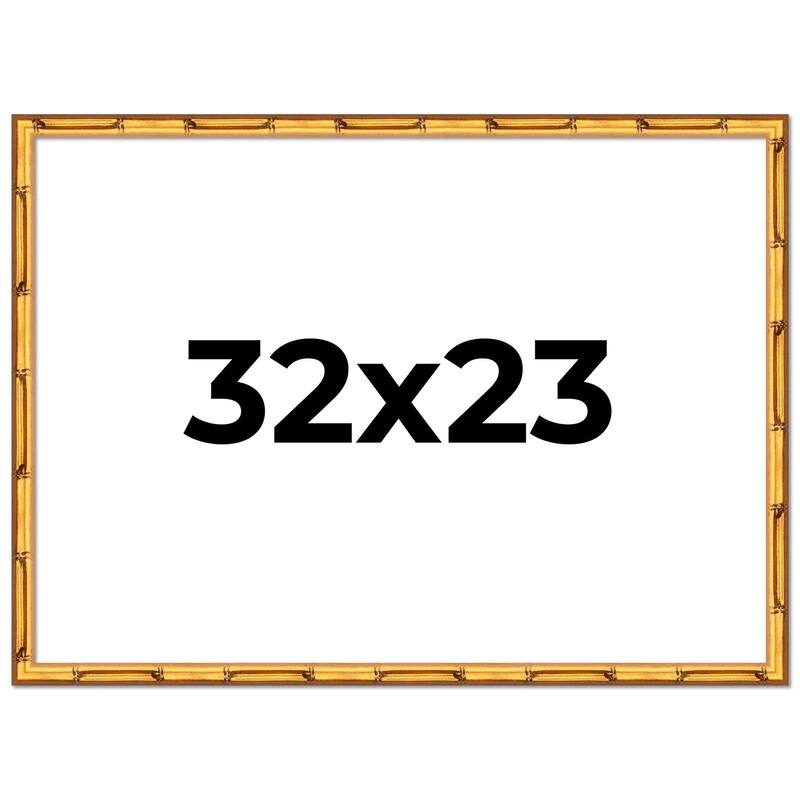 32x23 Frame Gold Bamboo Picture Frame Modern Photo Frame Includes UV Acrylic Shatter Guard Front Acid Free Foam Backing Board
