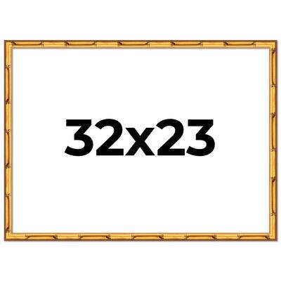 32x23 Frame Gold Bamboo Picture Frame Modern Photo Frame Includes UV Acrylic Shatter Guard Front Acid Free Foam Backing Board