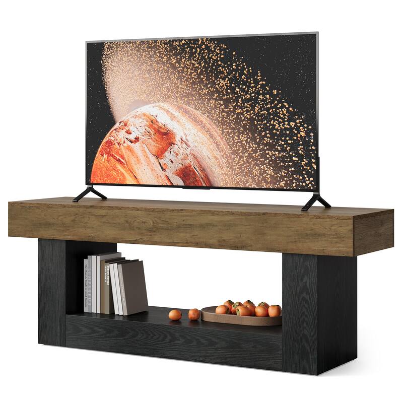 63" TV Stand for 55/60/65-inch TVs, Entertainment Center with Shelf