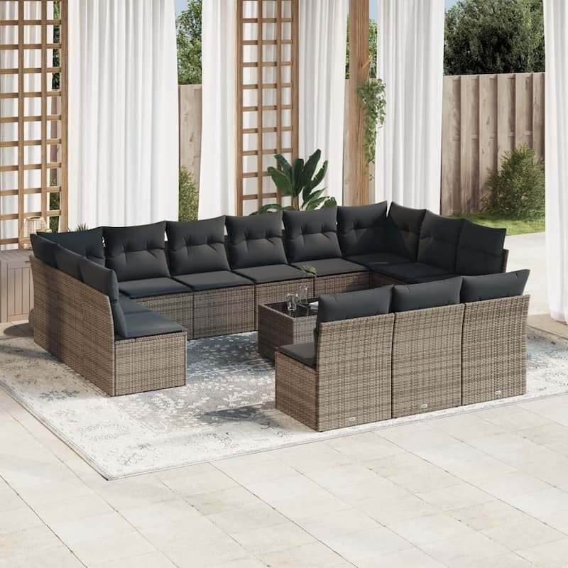 vidaXL Garden Sofa Set Grey - 21.7 x 21.7 x 14.6