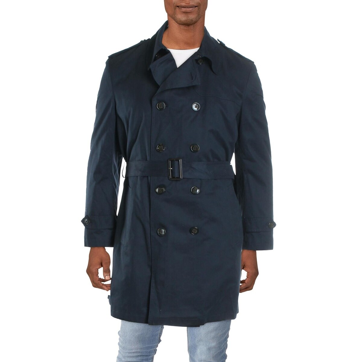 Ralph Lauren Men s Lowry Trench Water Repellent Raincoat Blue Size 4 Bed Bath Beyond 40641706